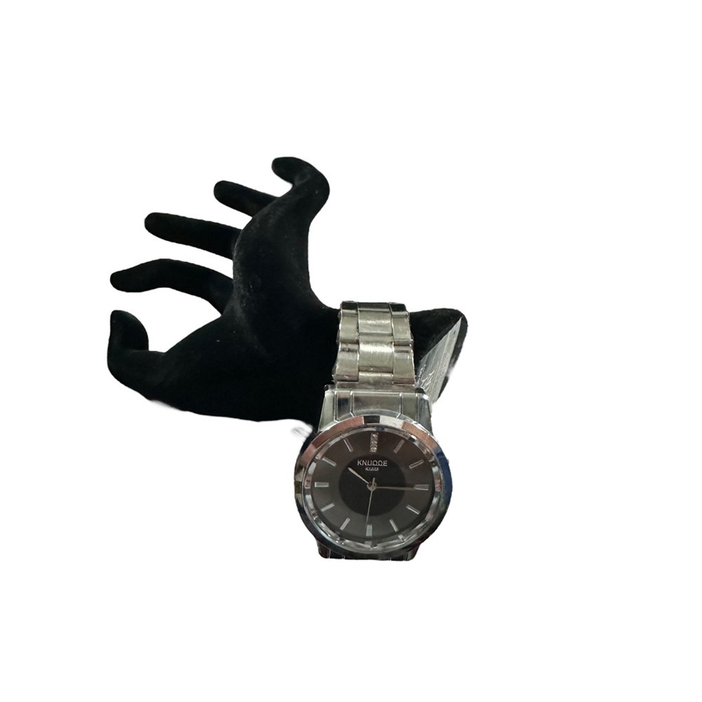 Knuode K1023 Mens Silver Tone Dress or Casual Steel Bracelet Watch Quartz NWOB